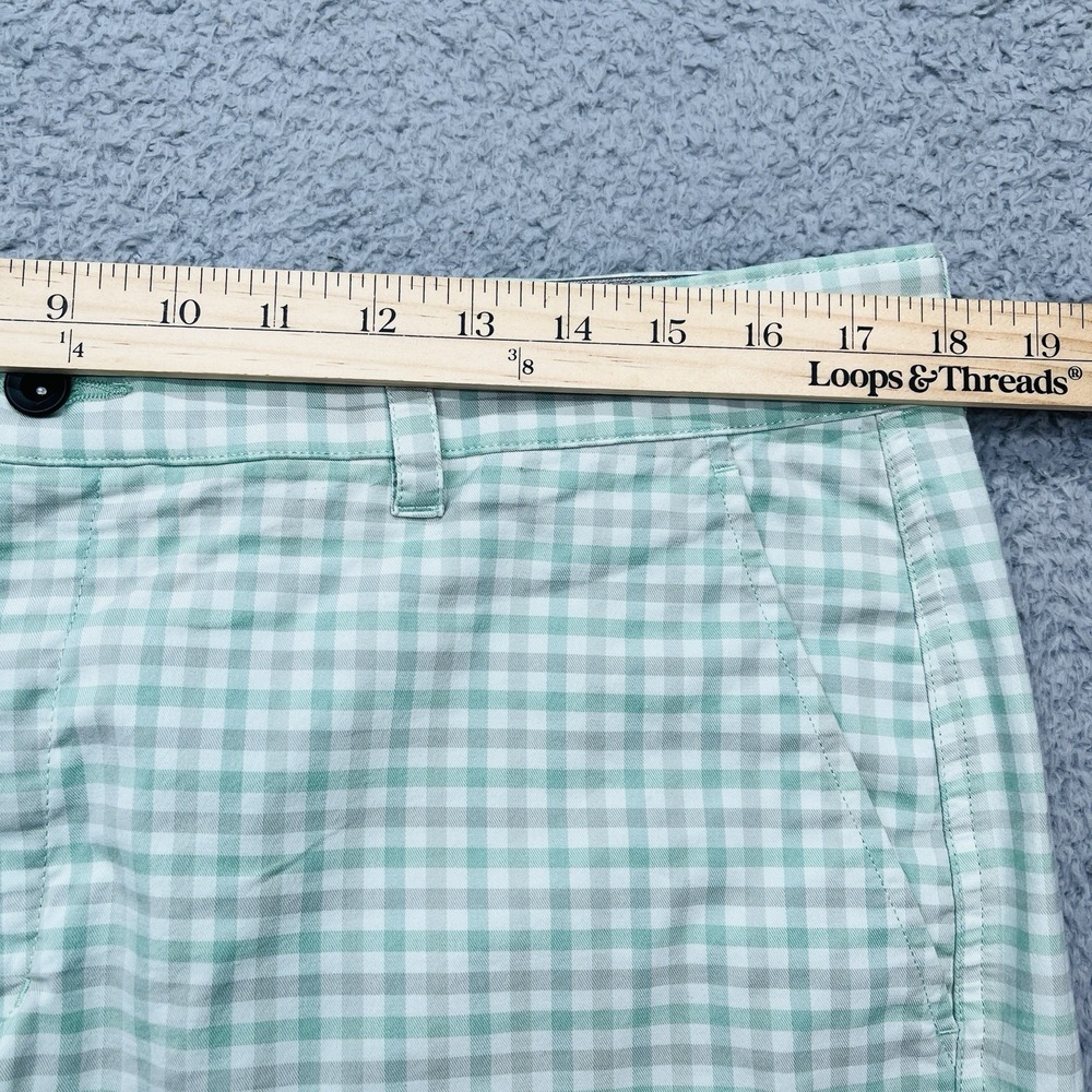 Nike Dri-Fit UV Plaid Chino Golf Shorts Mens 36 Green Performance‎ Stretch - Picture 3 of 11